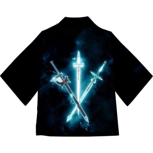 2021 New Arrival Hip hop Sword Art Online 3D Print Kimono Haori Yukata Women/Men SAO Summer Short Sleeve Streetwear Clothes