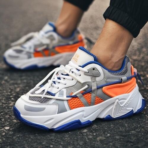 RASMEUP Running Shoes Men Couple Chunky Sneaker Women Breathable Mesh Sports Shoes Thick Sole Walking Shoes Zapatillas Hombre