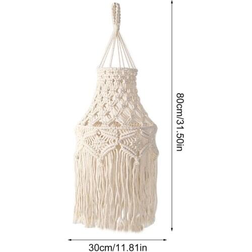 Handmade Macrame Light Shade Bohemian Tapestry Lighting Chandeliers Lamp Cover Household Wall Hanging Decoration