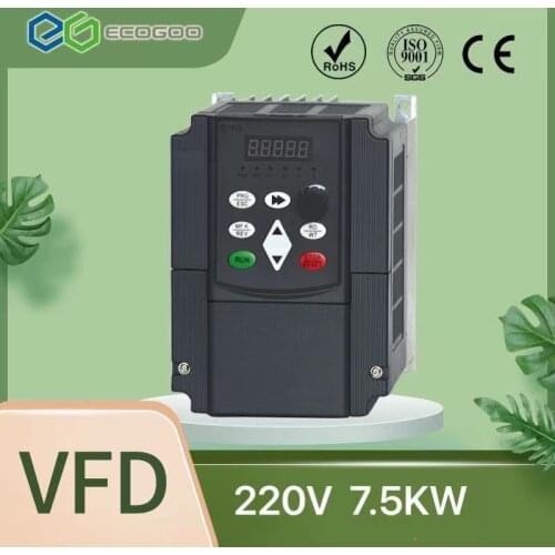 Mini Frequency Converter 0.75kw 1.5kw 2.2kw 4kw 5.5kw 7.5kw 220V Single Phase 3 Phase 220V Input VFD Frequency Inverter /VFD