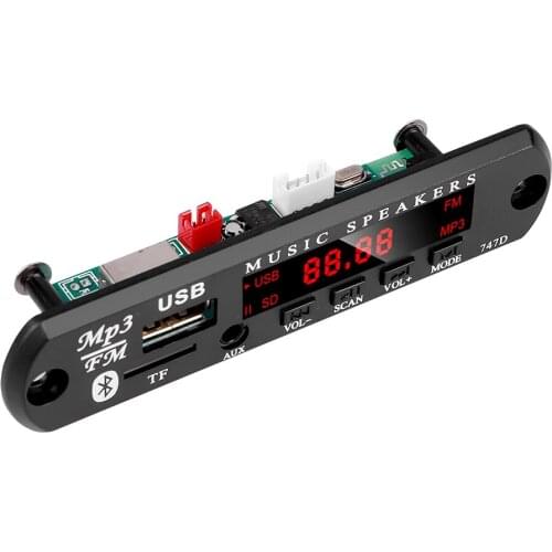 KEBIDU 5V 12V Bluetooth 5.0 MP3 Decoder Board Audio Module USB SD TF Radio FM Wireless Music Car MP3 Player With Remote Control