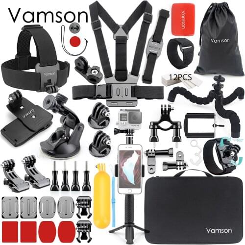 Vamson for Gopro Hero7 6 5 Accessories Kit Set Suction Cup Monopod Adapter Mount for Xiaomi YI for SJCAM for Eken Camera VS150E