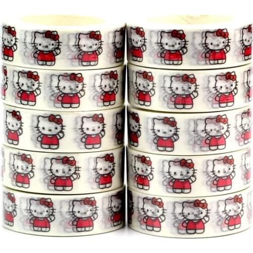 NEW 10pcs/Lot Decorative Kawaii Kitten Washi Tapes DIY Bullet Journal Adhesive Masking Tape Cute Stationery