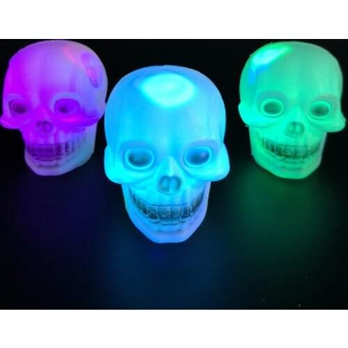 New Arrive LED Colorful Flash Skull Night Light Lamp Halloween Lights Party Decoration Gift Holiday Lighting Drop Shipping