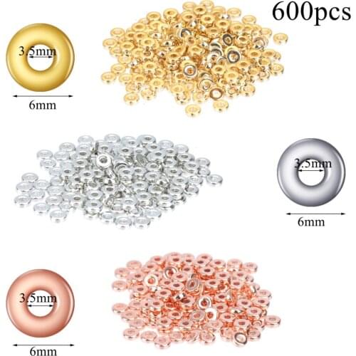 1800 Pcs/Set 6 Mm Flat Round Rondelle Spacer Beads For Jewelry Making Diy Necklace Bracelet Handmade Accessories