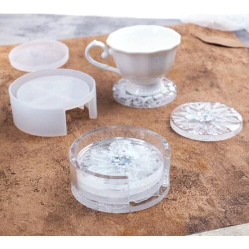 Coaster Display Stand Resin Casting Mold Hold Up to 4 Coaster with Holder Mould U7ED