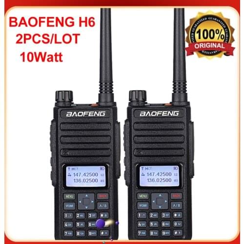 2PCS/LOT Transceiver BF-H6 2021 NEW BaoFeng Powerful Walkie Talkie Transceiver 10W 50 KM Long Range Portable Two Way Radio