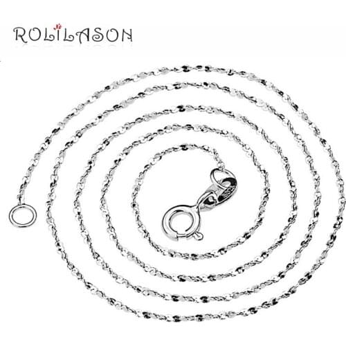 ROLILASON New Sky stars Chain Necklace Wholesale Price Pure 925 Solid Sterling Silver 45 cm 2017 Fine Jewelry SN103