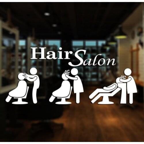 Hair Salon Sticker Shampoo Decal Haircut Posters Vinyl Wall Art Decals Decor Windows Decoration Mural Mb039