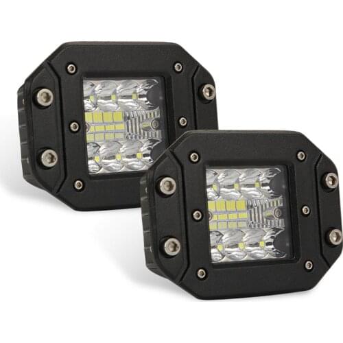 1 pair Super Bright Embedded Led work Light Bar Three rows 5 inch for 4X4 ATV UAZ Truck 24V 12V off road Car 48W 4800Lm 6000K