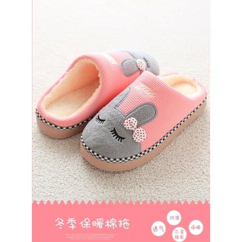 Cotton Slippers Girl Lovely Home Household Indoor Soft Bottom Anti-slip Fluffy Cotton Shoes Mens Fall And Winter