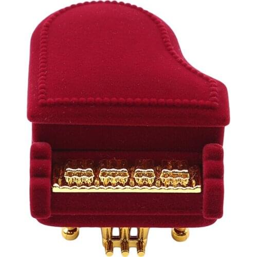 Creative Piano Ring Box Earring Packing Pendant Jewelry Box Storage Case Gift Wedding Engagement Rings Organizer