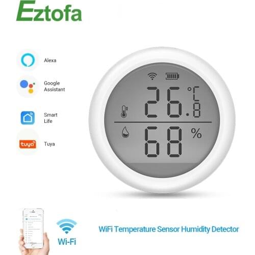 Tuya Smart WiFi Temperature Sensor Humidity Detector Indoor Hygrometer Thermometer With LCD Display Support Alexa Google Home