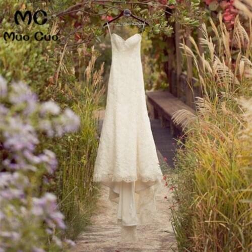 Vintage 2018 Mermaid Wedding Dresses Long Zipper Back Tank Sweep Train Wedding Dress With Lace Appliques Bridal Gown