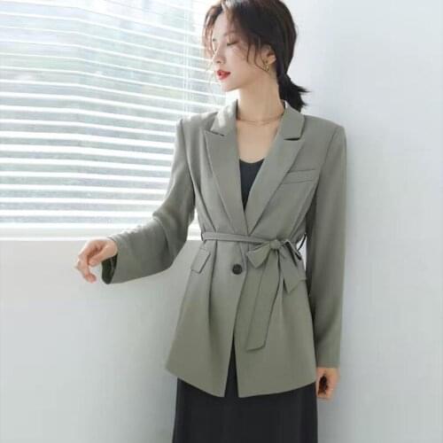 Female 2019 Autumn New Casual Loose Jacket One Button Female Coat Jacket V-neck Three Quarter Sleeve Coat XZ507