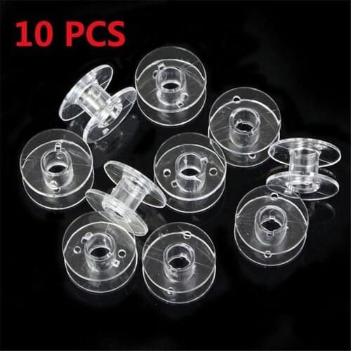 10pcs/set Hot sell Clear Sewing Machine Bobbins Spools Empty Bobbin Spools Plastic Storage Box For Home Sewing Accessories Tools