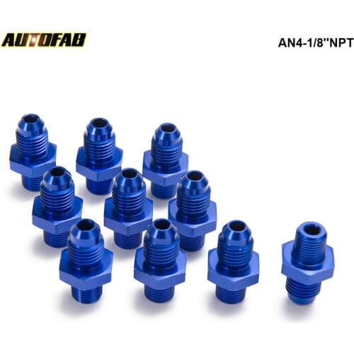 10PCS/LOT 4AN 4AN To 1/8NPT Oil /Fuel Line Hose /Gauge Male/Hose Union End Fitting Adaptor Aluminum AN4-1/8''NPT