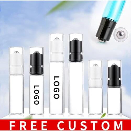 100 Pieces/Lot 10 15 20Ml Controllable Liquid Volume Roll On Bottle Essential Oil Bottle Roller Metal Free Custom Print Logo
