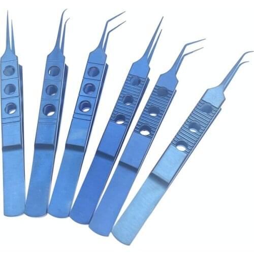 11CM Titanium Tweezers Forceps Platforms Ophthalmic Dental Microsurgical Instruments