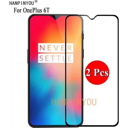 2 Pcs/Lot For OnePlus 6T One Plus 1+ 6T 6.4" Full Cover Screen Protector Tempered Glass Protective Film + Clean Tools