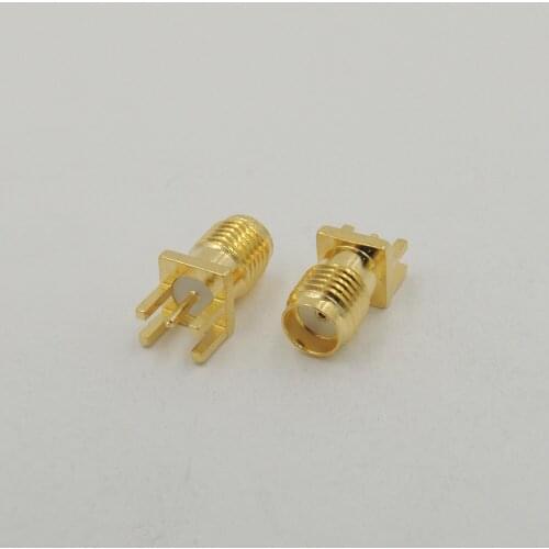 20pcs Gold SMA female Plug Straight end launch PCB Edge Mount Solder Rf Connector Adapter Coax Coaxial