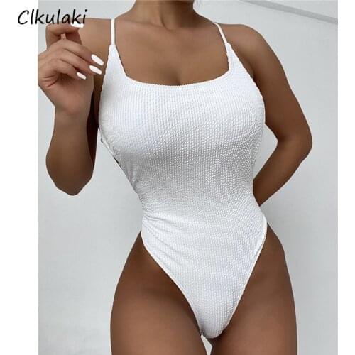 2021 Swimwear Womens Sexy Halter One Piece Swimsuit Back Cross High Cut Swim Suit Female Monokini Bodysuit Beach Bathing Suits