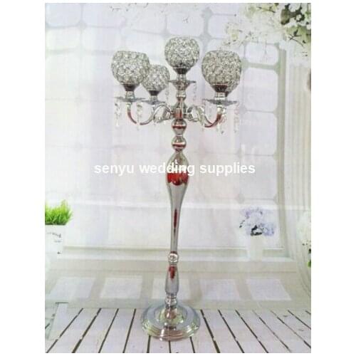 30 days sent order )New style decorative crystal ball centerpiece table chandelier candle holder senyu0887