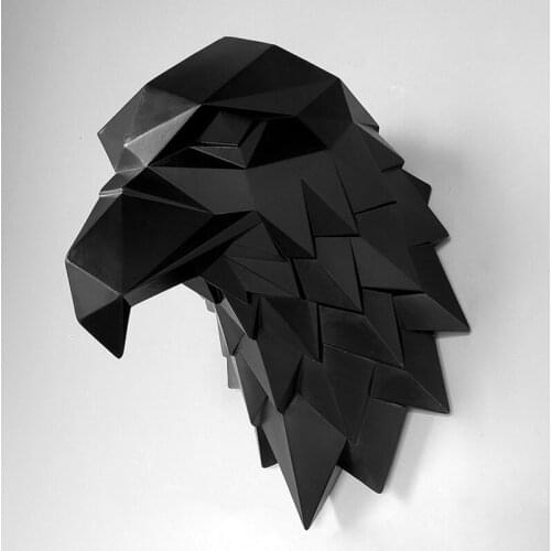 Nordic 3D Geometric Eagle Head Decoration Wall Hanging Creative Living Room Background Wall Animal Pendant Aesthetic Wall