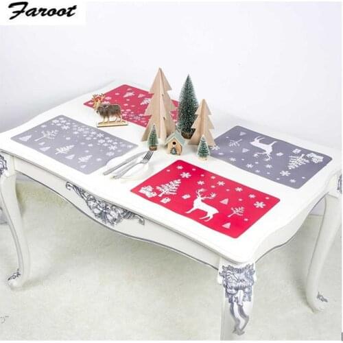 6-Piece Christmas Coaster Placemat Set, Non-Slip Heat-Resistant Table Mat + Holiday Decoration Coaster