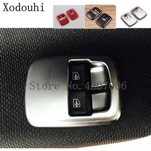 Car Inner Door Window Glass Panel Armrest Lift Switch Button Trim Frame 4pcs For Benz Smart Fortwo 2015 2016 2017 2018 2019