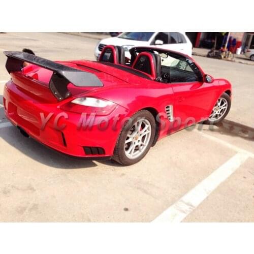 Car Accessories Full Carbon Fiber TA Style Trunk Spoiler Fit For 2005-2008 987 Cayman & Boxste Rear GT Wing