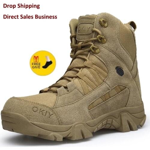 New Autumn Winter Military Boots Outdoor Male Hiking Boots Men Special Force Desert Tactical Combat Ankle Boots Men Work Boots