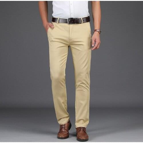 Mens casual pants Summer thin business trousers Straight loose ice silk mens trousers Summer thin black trousers More sizes 40