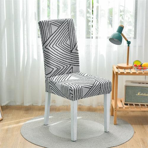 Nordic Floral Print Dinner Chair Cover Elastic Spandex Polyester Stretch Wedding Banquet Seat Case Slipcovers