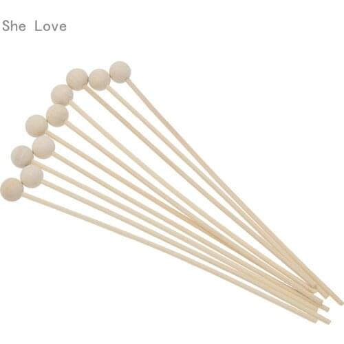 Chzimade 10Pcs Wooden Balls Premium Rattan Reed Fragrance Oil Diffuser Replacement Refill Sticks Reeds Home Bedroom Decor
