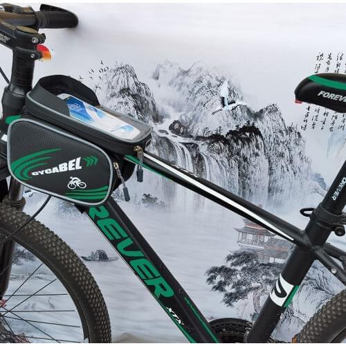 CYCABEL Bike Bicycle Touch Screen Mobile Phone Bag Large Capacity Waterproof Mountain Bike Front Beam Bag Bicycle Accessories