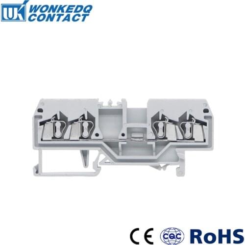 10Pcs 280-833 Connector DIN Mount Spring Cage Connection Terminal Blocks 4 Conductor through