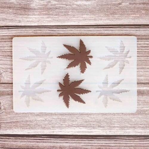 Maple Leaf Shape Chocolate Stencil Cake Decorating Silicone Mold Transfer Sheet Baking Stencil Chablon