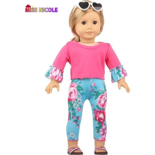 Toy Accessories Collection Fit For American Girl Doll Clothesclothes for baby born 43 cm Doll ,Flower sleeve suit Girl Gift