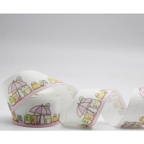 Cartoon Printed Grosgrain Ribbons 1'' Design Customized ​Logo for Hair Bows DIY Handmade Materials 10/25/50 Yards