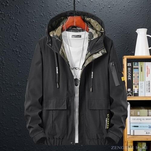 Jacket men 145kg kg spring and autumn clothes jacket tide fat man hooded plus fertilizer increase new sports casual jacket 9xl