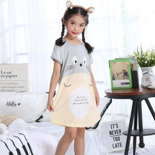 Summer Girl Nightgown Cartoon Nightdress Girl Sleepwear Night Dress 3-10years Baby Nightdress Children Clothes
