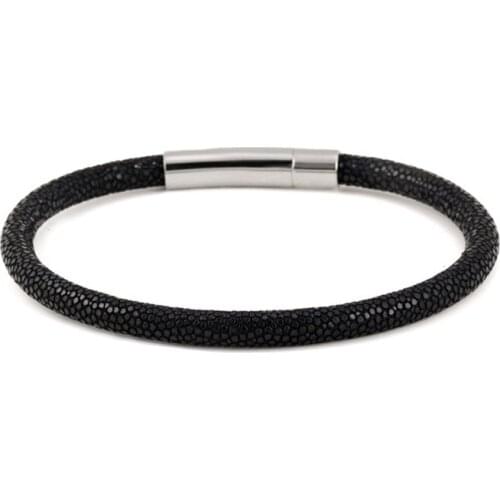 Charm bracelets Stainless steel Men watch accessories luxury leather stingray Genuine leather bangle