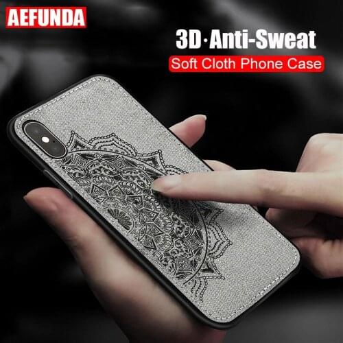 Soft Cloth Fabric Silicon Case for iPhone XS Max XR X Luxury Mandala Flower Coque Cases for iPhone 8 6 6S 7 Plus 7Plus 8Plus