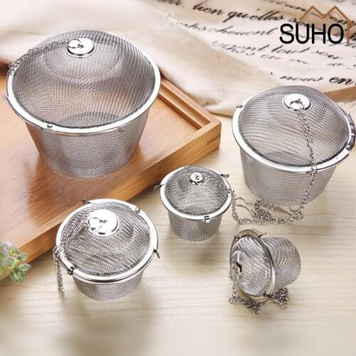 New New Essential Stainless Steel Ball Tea Infuser Mesh Filter Strainer w/hook Loose Teas Leaf Spice Home Kitchen Accessories