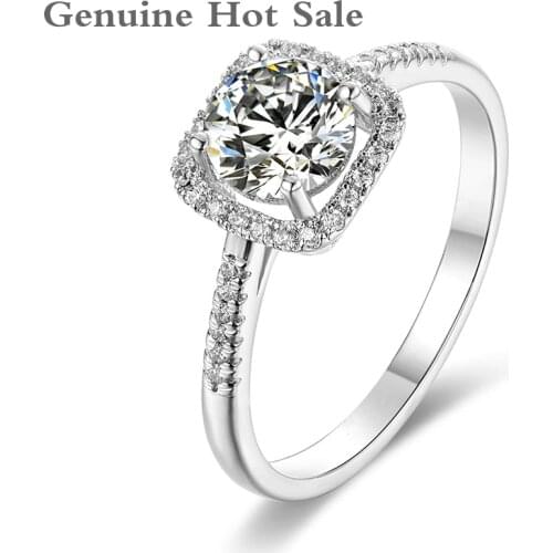 1ct 6.5mm VVS1 D Moissanites Engagement Ring round Cut Lab Diamond 925 Silver Jewelry Wedding Ring For Women With Certificate