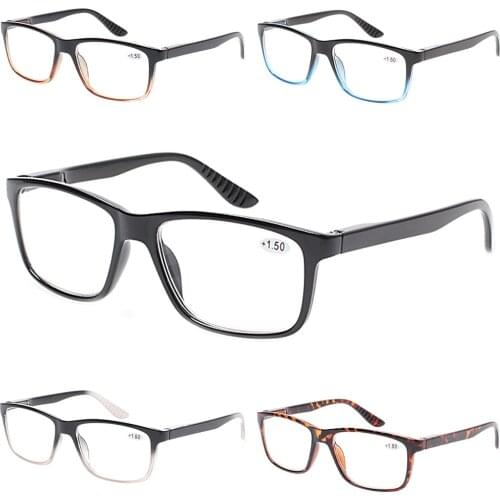 5 Pairs Reading Glasses Spring Hinge Readers Glasses Diopter +0, +50, +75, +100, +200...+600