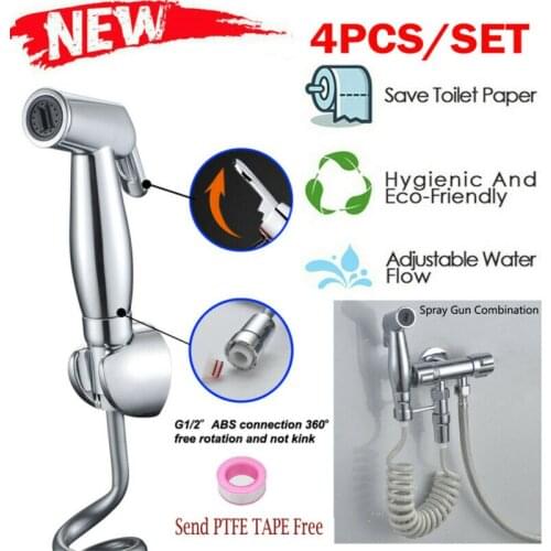 Stainless Steel Portable Handheld Bidet Spray Shower Head Toilet Bathroom Hand Bidet Shower Hand Spray Head with Hose Kit