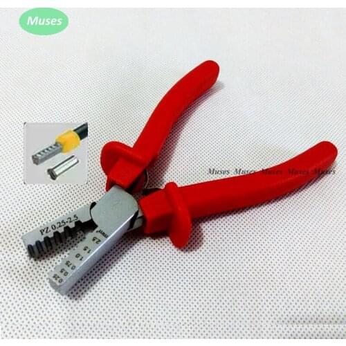PZ 0.25-2.5 AWG24-14 Germany Style Small Crimping Plier For Insulated and Non-Insulated Ferrules