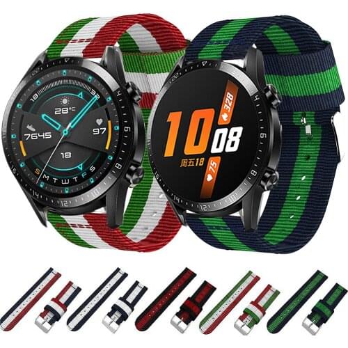 Nylon Straps For Huawei Watch GT/GT2 2 46mm /GT Active /Honor Magic 2 46mm Smart Watch Band Canvas Replacement Strap Correa